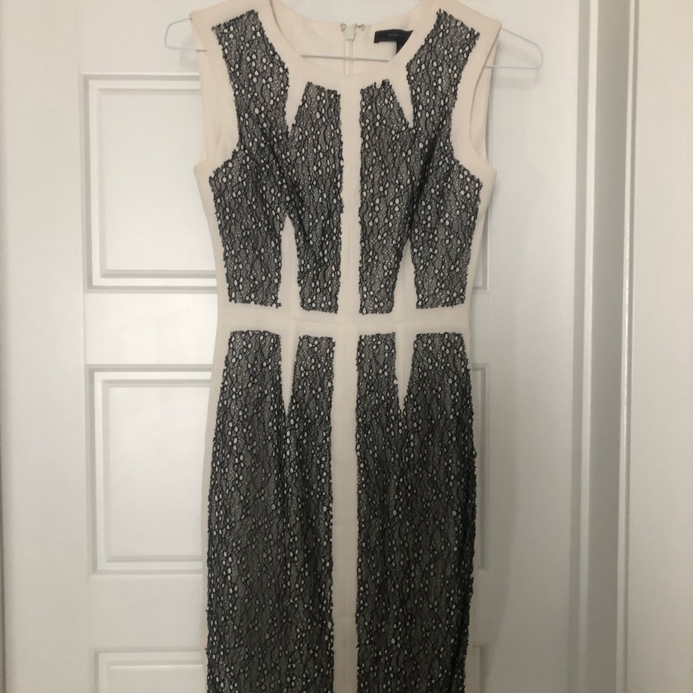 BCBG Black and White Lace Dress